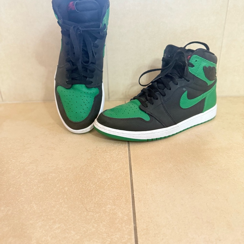 Air Jordan Green and Black Men’s Athletic Shoes